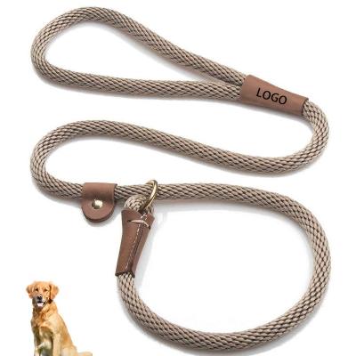 China Hot Selling Amazon Logo High Quality Pet Dog Custom Dog Leash Combo Soft Lead Dog Leash Slip Lead And Dog Collar Detachable Slip Leash for sale