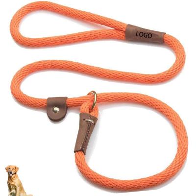 China Custom Logo Soft Combo Soft Leash Twisted Cotton Rope Lead Ombre Dog DETACHED Logo Slip Leash Dog Chain High Quality Pet Dog for sale