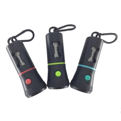 China Sustainable Custom LED Flashlight Waste Garbage Dog Poop Bags With Dispenser And Leash Clip for sale