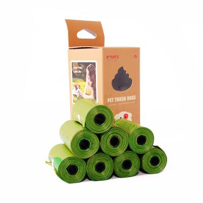 China Environmentally Friendly Outdoor Portable Poop Bags Doggie Green Waste Poop Roll Bag Compostable Green Compostable Biodegradable for sale