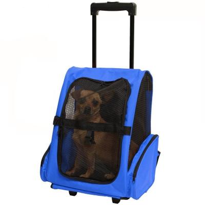 China Durable Collapsible Luggage Bag Backpack Pet Trolley Bag Carrier With Wheels Dog Airline Bag for sale