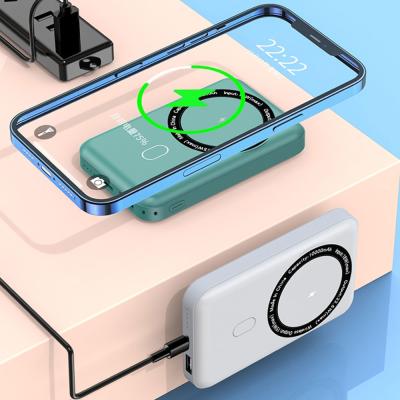 China Hot-selling Portable Mini Power Bank 5000 MAh Magnetic Three-In-One Wireless Charging Fast Charging Support Function For iPhone 13 12 for sale