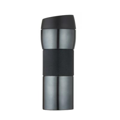 China Sustainable Promotional Hot Popular 450ml Vacuum Double Wall Insulated Outdoor Coffee Mug With Silicone Sleeve for sale