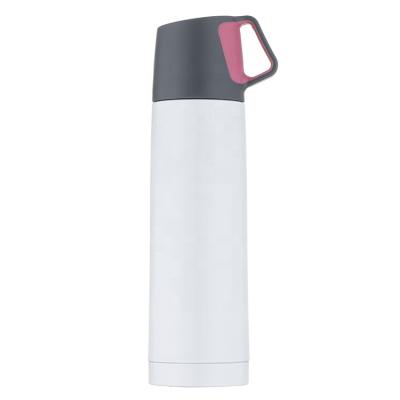 China Sustainable Promotional Custom Logo 500ml Vacuum Insulated Vacuum Working Sport Drinking Bottle With Handle Lid for sale