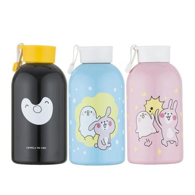 China New Design 500ml Viable Custom Portable Cute Color Metal Stainless Steel Vacuum Insulated Water Bottle With String for sale