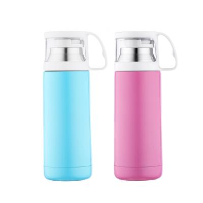 China Sustainable Stainless Steel Custom Printed Thermos Camping Vacuum Flask With Plastic Cap for sale