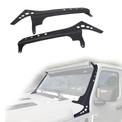 China For Jeep Wrangler jk OVOVS Windshield Brackets Steel Upper Light Bar Brackets For JL 2018+ for sale