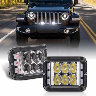 China OVOVS 30W 4inch s Universal Car Work Light Side Shooter Accessory RED Led Turn Signal Light For Trucks Off Road 4x4 Vehicle for sale