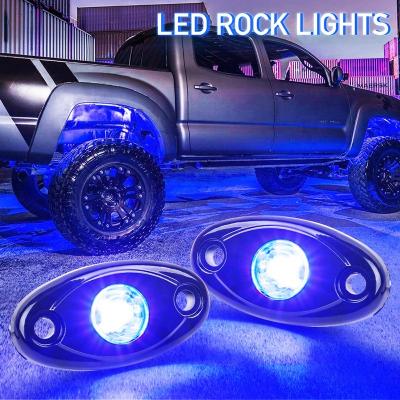 China Boat truck car utv offroad atv 4x4 OVOVS 9w led rock light pods under car multi color led rock light for ATV/UTV 4x4 truck for sale