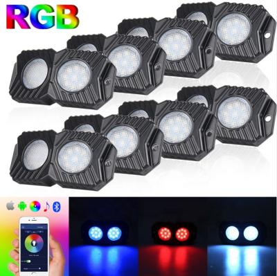 China Universal Vehicles OVOVS Car Accessories Led 6 Pods RGB LED Rock Light Lights For 4x4 Car Truck for sale