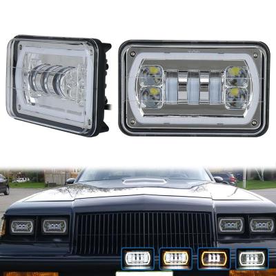 China Hi Low Beam LED Headlight Retangular Headlights & OVOVS DRL 4x6