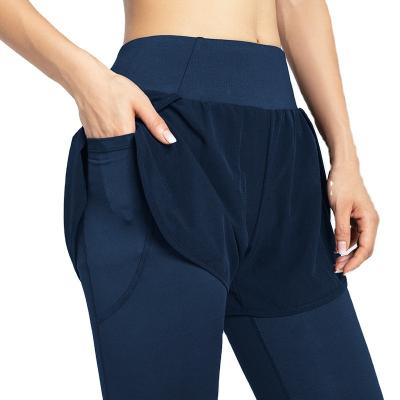 China Top Grade Women's Sports Yoga Hakama High Waist Quick Dry Fitness Running Pants Wicking Sweats for sale