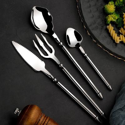 China 2022 New Style Nordic Creative Viable Wholesale Poseidon 304 Stainless Steel Gold Plating Poseidon Flatware Set for sale