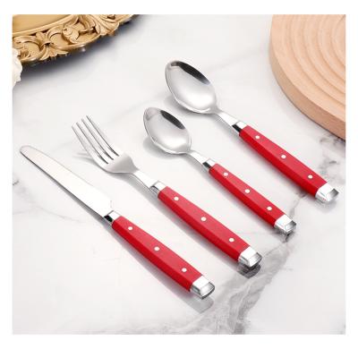 China Gift Travel Promotion American Style Low Price Elegant Stainless Steel 4 Pieces Use Gold Wedding Flatware Set for sale