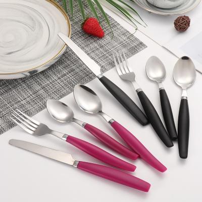 China Viable Hot Sale Cutlery Set With Box 430 Stainless Steel Custom Color Logo Luxury Hotel Wedding for sale