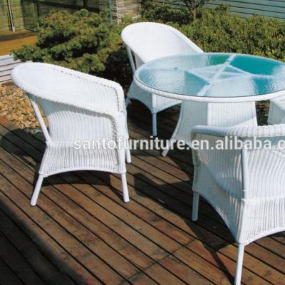 China Latest Modern Outdoor Furniture Wpc Slats Aluminum Garden Dining Table Sets for sale