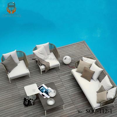 China Modern Creative Aluminum Rattan Set Garden Sofa Garden Outdoor Furniture Stock for sale