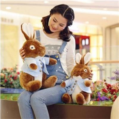 China Wholesale Gifts Cute Brown Rabbit Plush Stuffed Animal Toy Or Promotion Long Ears With Clothes for sale