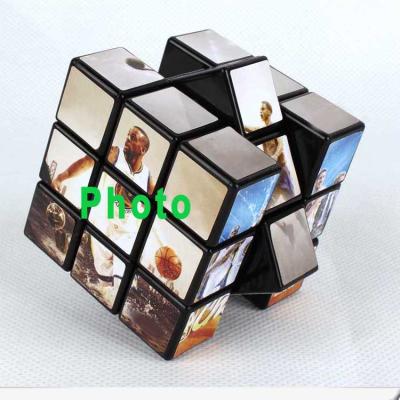 China Cartoon Promotional Toy Small Plastic Puzzle Toy Image Advertising News Flat 3x3 Custom Magic Cube for sale