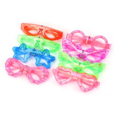 China Fiber Led Glasses 2020 New Children's Glasses Luminous Luminous Six Lamp Gift Small Pane Glasses for sale