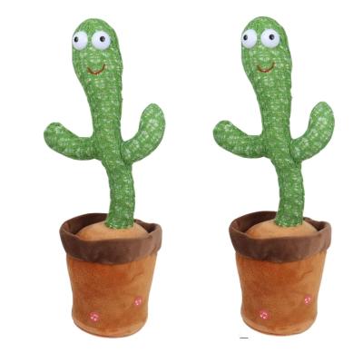 China PPE dancing cactus can sing swing toys learn words doll will glow to learn to speak plush toys dancing cactus for sale