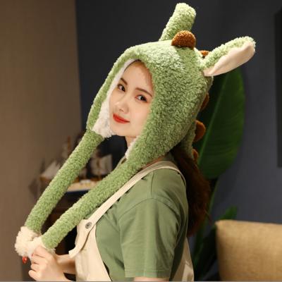 China Winter Movable Children's Long Dinosaur Hats Adult Hats Pinch Cute Toys With Movable Ears. for sale