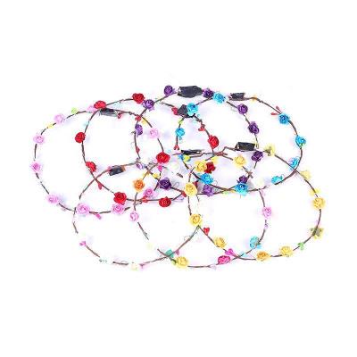 China Hot Selling Instant Christmas Fairy Lights Girl Headdress Paper Flower Amazon LED Garland Jewelry for sale