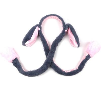 China Fashion Night Light Lovely Plush Rabbit Ear Hair Band Hair Accessories With Moving Ears Luminous Hair Band for sale