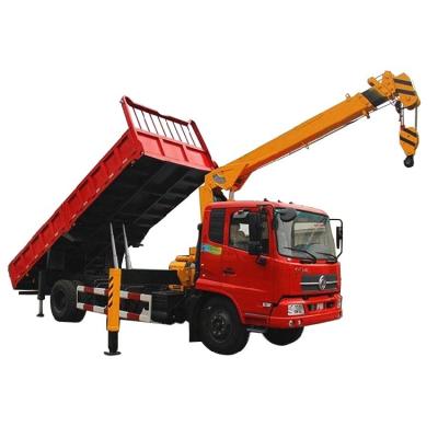 China 5 Ton Tipper Dump Truck With Crane Hydraulic Pump 4x2 170 HP Engine for sale