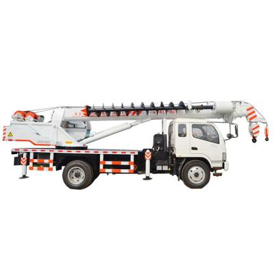 China High Capacity 12 Ton Mobile Truck Crane With Drilling Rig And Grab Bucket WEICHAI Engine for sale