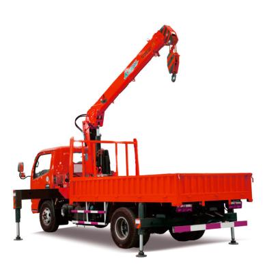 China Mini Telescopic Boom Crane Truck Mounted Hydraulic Cargo Crane 3 Tons for sale