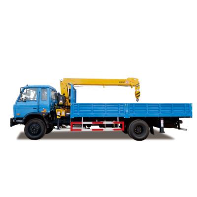 China 5 Ton Dump Truck With Crane Construction Mobile Hydraulic Boom Crane for sale