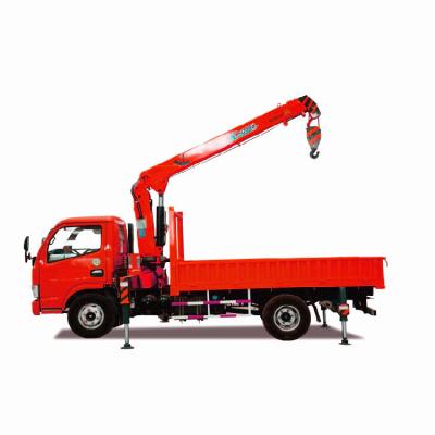 China 3.2 Ton Straight Arm Mobile Truck Mounted Crane With 7.6 T.M Rated Lifting Moment for sale