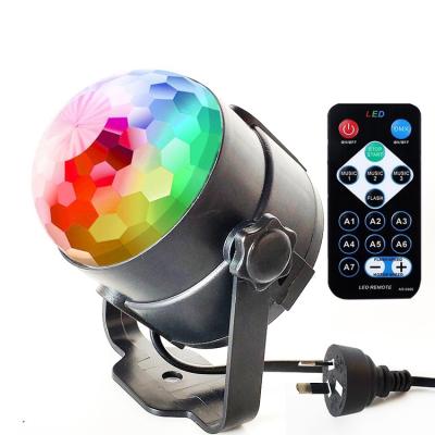 China Convenient Sound Activated Rotating Strobe Light 3w RGB Led Disco Light For Christmas Home Wedding for sale