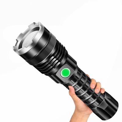 China Amazon emergency led lights 26650 battery lumen p50 high power rechargeable led flashlight lamp for sale