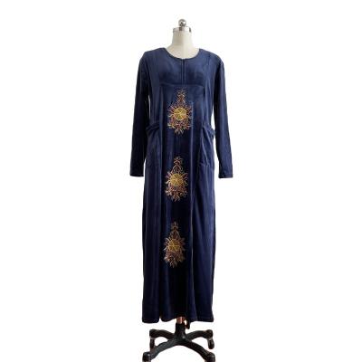 China 100%Polyester Kaftan Super Soft Kaftan Abaya Islamic Clothing For Women Dresses Muslim Long Robe Gown Long for sale