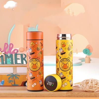 China Sustainable Yellow Duckling Smart Vacuum Water Bottle , Led Temperature Show Stainless Steel Insulation Smart Coffee Mugs Mugs for sale