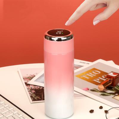 China Smart Water Bottle Drinkable Smart Water Bottle Gradient Color Temperature Display Lid Thermos Stainless Steel Digital Led Insulated Vacuum Flask for sale