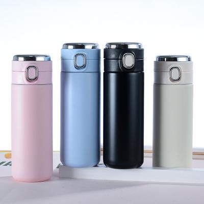 China Double Wall LED Temperature Display Stainless Steel Cup Viable Vacuum Bounce Noise Water Bottle Tumbler Mug Smart Pea Coffee Thermos for sale