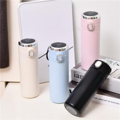 China Pop Lid Stainless Steel Vacuum Student Lock Lid Led Display Temperature Sustainable Smart Water Bottle for sale