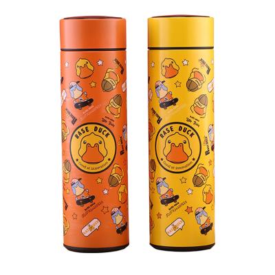 China 500ML Kids Food Grade Double Wall 304 Stainless Steel Vacuum Flask Viable Custom Cute Cartoon Kids Double Insulated Smart Water Bottles for sale