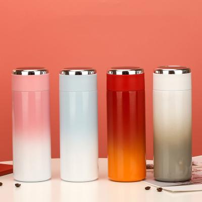 China Viable LED Digital Temperature Display Gradient Stainless Steel Vacuum Insulated Vacuum Insulated Smart Water Bottle for sale