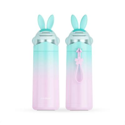 China 350ml Cute Rabbit Ears Water Bottle Vacuum Flask Cute Stylish Stainless Steel Travel Water Bottle For Kids Or Girls for sale