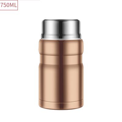 China PORTABLE 304 stainless steel keep hot and cold thermos insulated lunch box food jar for travel or office with foldable spoon for sale