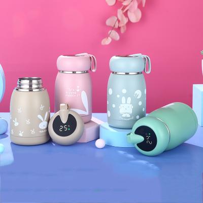 China Viable Wholesale Smart Kids Vacuum Flask 304 Stainless Steel Cartoon Bouncing Big Belly Water Bottle For Gift Cup for sale