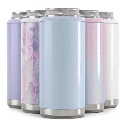 China Stainless Steel 12oz Slim Lean Box Cooler Double Wall Insulator Beer Can Holder Can Cooler for sale