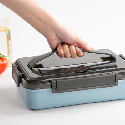 China 1.8L Bento Box Leakproof 4 Compartment Food Container 304 Stainless Steel Vacuum Heatable Lunch Box for sale