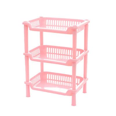 China 3 Tier Sustainable Square Plastic Bathroom Shelf Storage Rack/Toilet Kitchen Shelf Storage Rack for sale