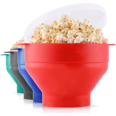 China Folding Popcorn Popcorn Microwave Silicone Popcorn New Bowl Household Silicone Microwave Oven Hot Air Safe Popcorn Maker for sale