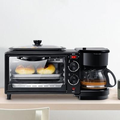 China 2021 New Commercial Multifunctional 3 in 1 Breakfast Set Toaster Coffee Maker 3 in 1 Breakfast Maker with Toast Oven Coffee Pot Frying Pan for sale